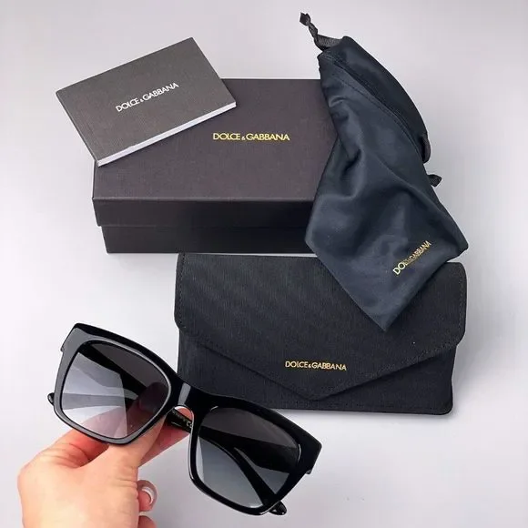 D&G DG4384 501/8G  Sunglasses Black Gray Square Women - Picture 4 of 10